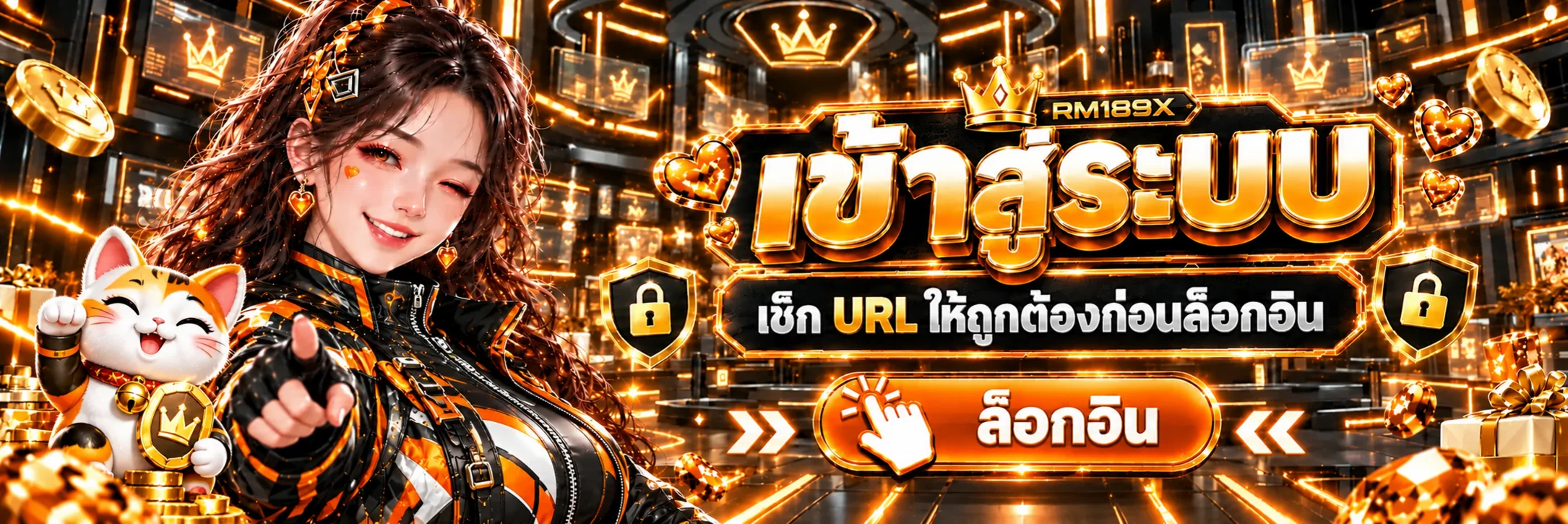 ทางเข้า RM189X พร้อมคำแนะนำตรวจ URL ก่อนล็อกอิน